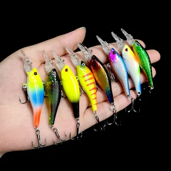 

New Arrival 80pcs Hard Crank 63mm 4g Depth Fishing Lures Multi With 6# Hook Wobber Isca Artificial Bait Hot-Selling SH30