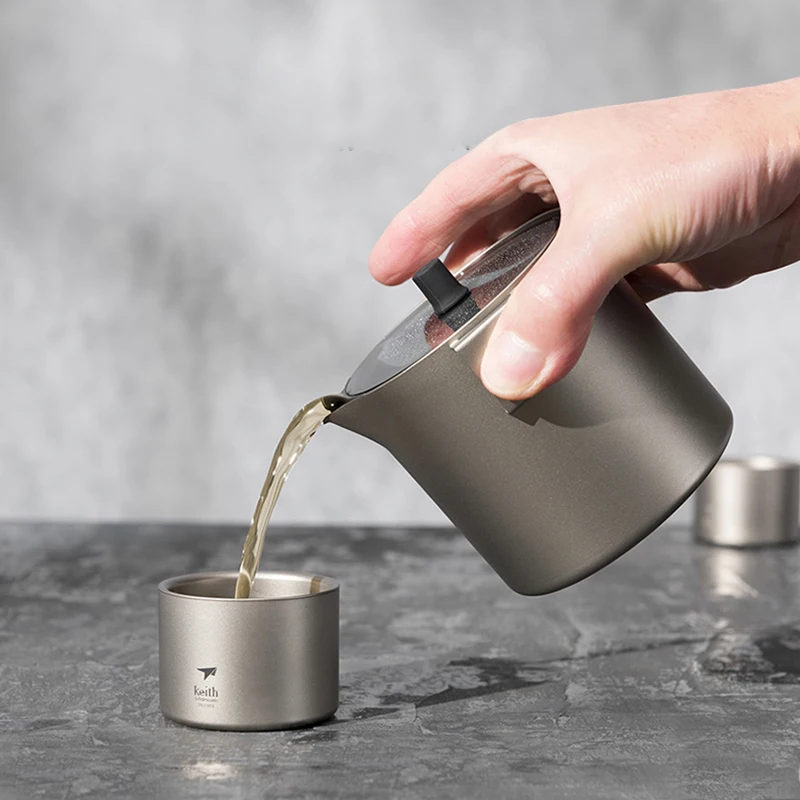 KeithTitaniumSetChineseTeaCupTeapotNontoxicBacteriostatic