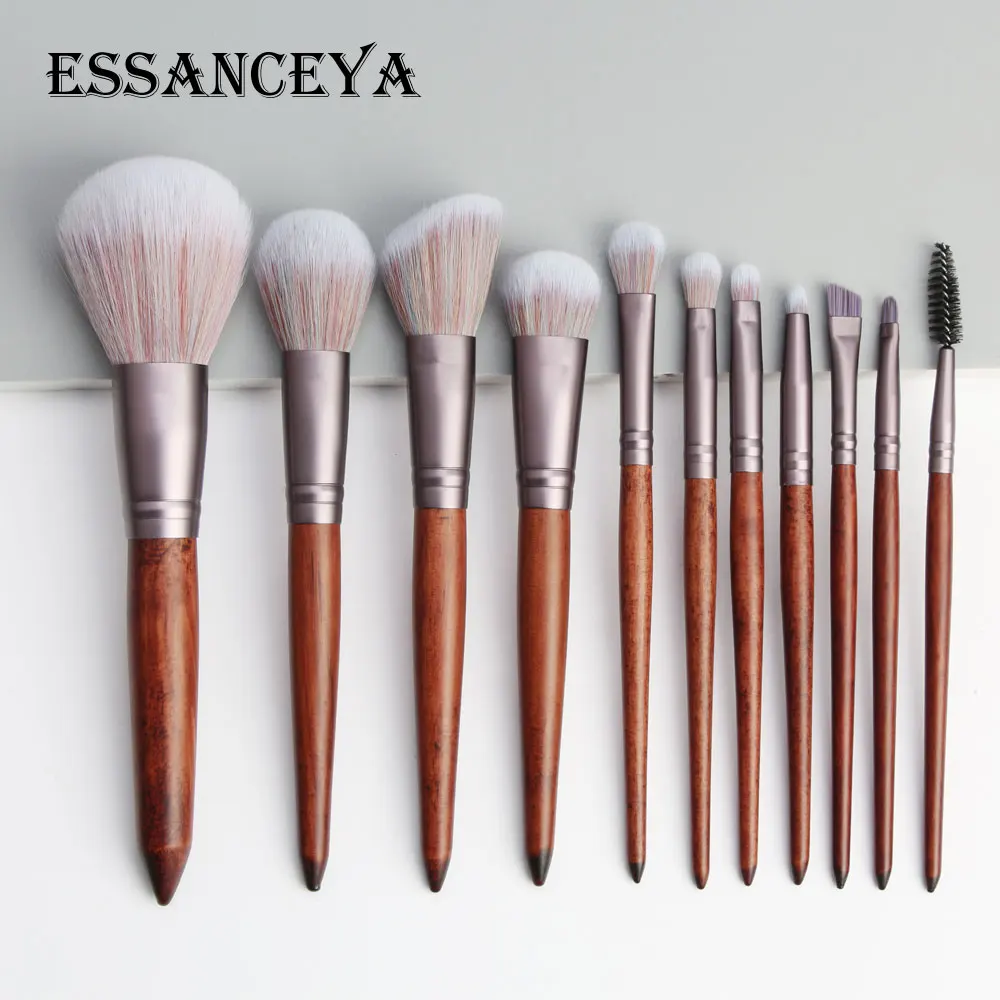 Набор деревянных кистей для макияжа ESSANCEYA красные кисти теней век тональный крем