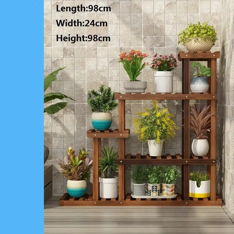 MODEL A Дерево Suporte Flores Huerto Urbano Madera леса Porta Piante открытый балкон Dekoration Цветочная полка завод стенд - Цвет: MODEL A