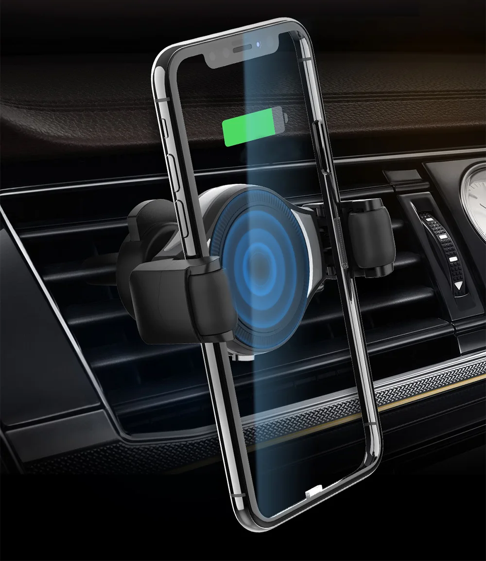 CW5 2 in 1 New-generation Rolling Elastic Car Phone Holder Wireless Charging 75% Efficiency