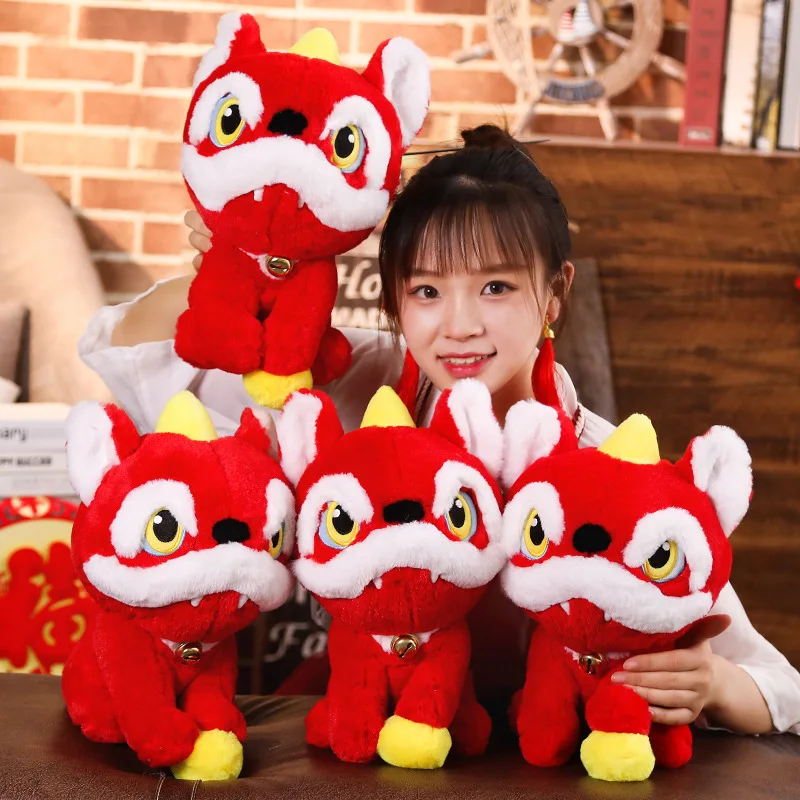 Nien год Kawaii китайское платье Nien плюшевые китайский лев Счастливое животное мягкие игрушки китайский год вечерние украшения подарок