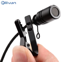 Ollivan Omnidirektionale Metall Mikrofon 3,5mm Jack Lavalier Krawatte Clip Mikrofon Mini Audio Mic für Computer Laptop Handy