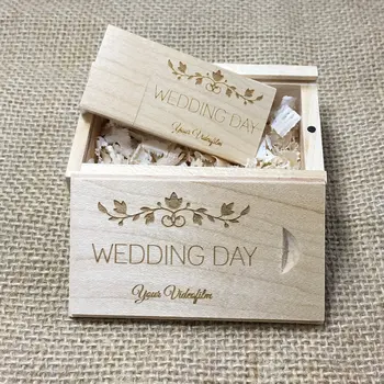 

Cle USB 2.0 Wood Usb+Box Flash Drive Pen Driver Maple Pendrive 4GB 8GB 16GB 32GB 64GB 128MB Creative Personal LOGO Weeding Gifts