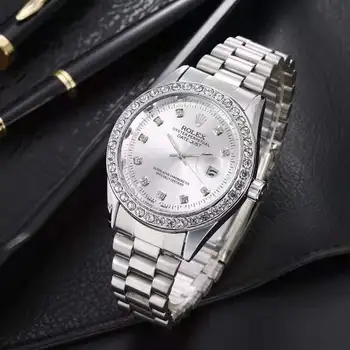

Rolex- Men's luxury steel watchband wrist Watch New fashion quartz watch Gift Limited edition men's Watch Ord45