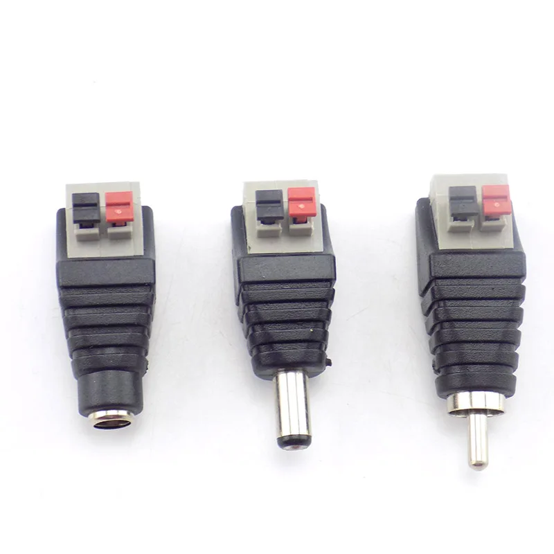 

5.5x 2.1mm DC RCA Male Female Plug connector Adapter Press Type Jack For led strip light CCTV Power 3528 5050 light diy 5.5mm