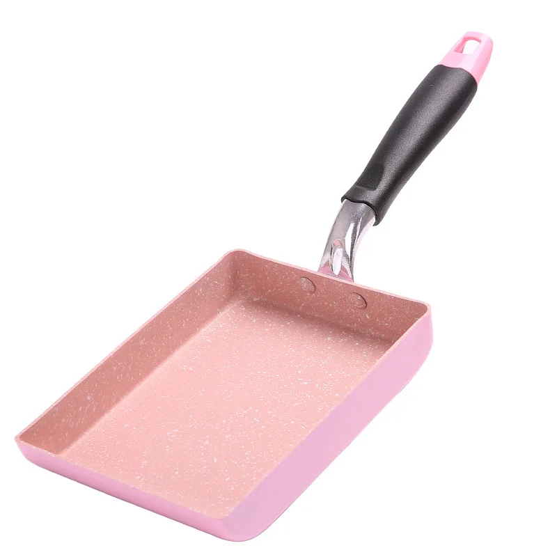 BAYCHEER антипригарная сковорода Maifan каменная квадратная сковорода без испарений бакелитовая антиобжиговая ручка подходит для газовая, индукционная плита - Цвет: Pink