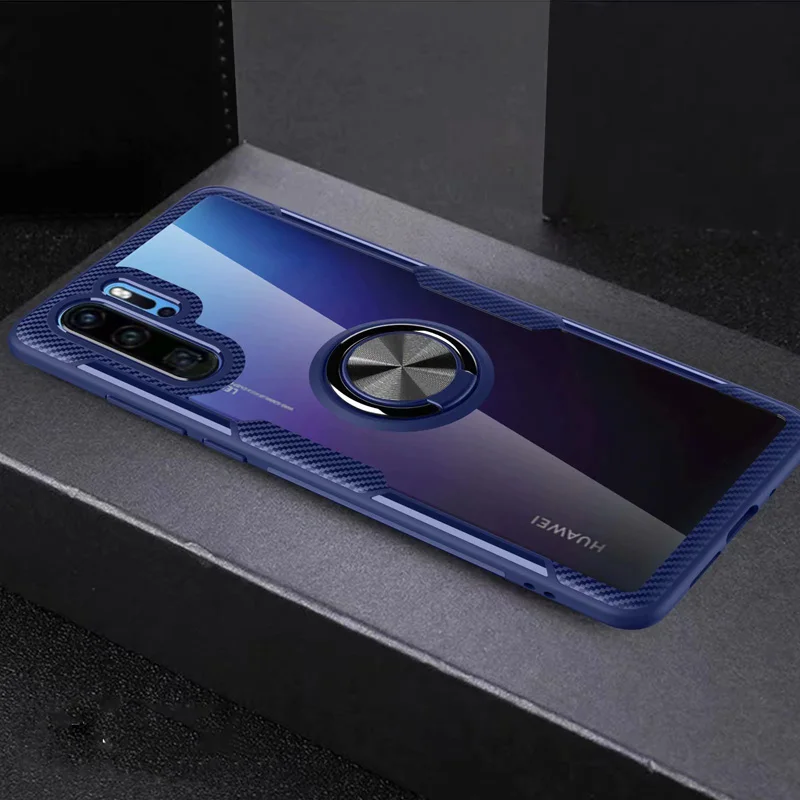 Black Blue Для huawei P30 Lite Pro mate 30 20 P20 Pro Nova 4e 4 5T 5i Honor 20i V20 чехол автомобильный Магнитный кронштейн крышка оболочка анти-осень Funda - Цвет: Black Blue