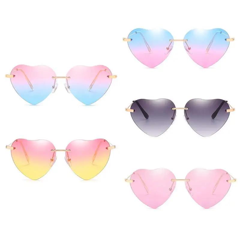 

Vintage Sweet Love Heart Shaped Sunglasses Driving Frame Eyewear Summer Casual Sun Glasses