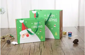 

Christmas Eve paper gift bag Xmas gift bag with handles Xmax Bag Santa Claus Bags 50 p