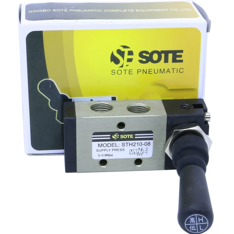 

SOTE Pneumatic Hand Plate Valve MODEL STH210-08 STH310-10 STH230-08 STH410-15 SUPPLY PRESS 0-0.8Mpa