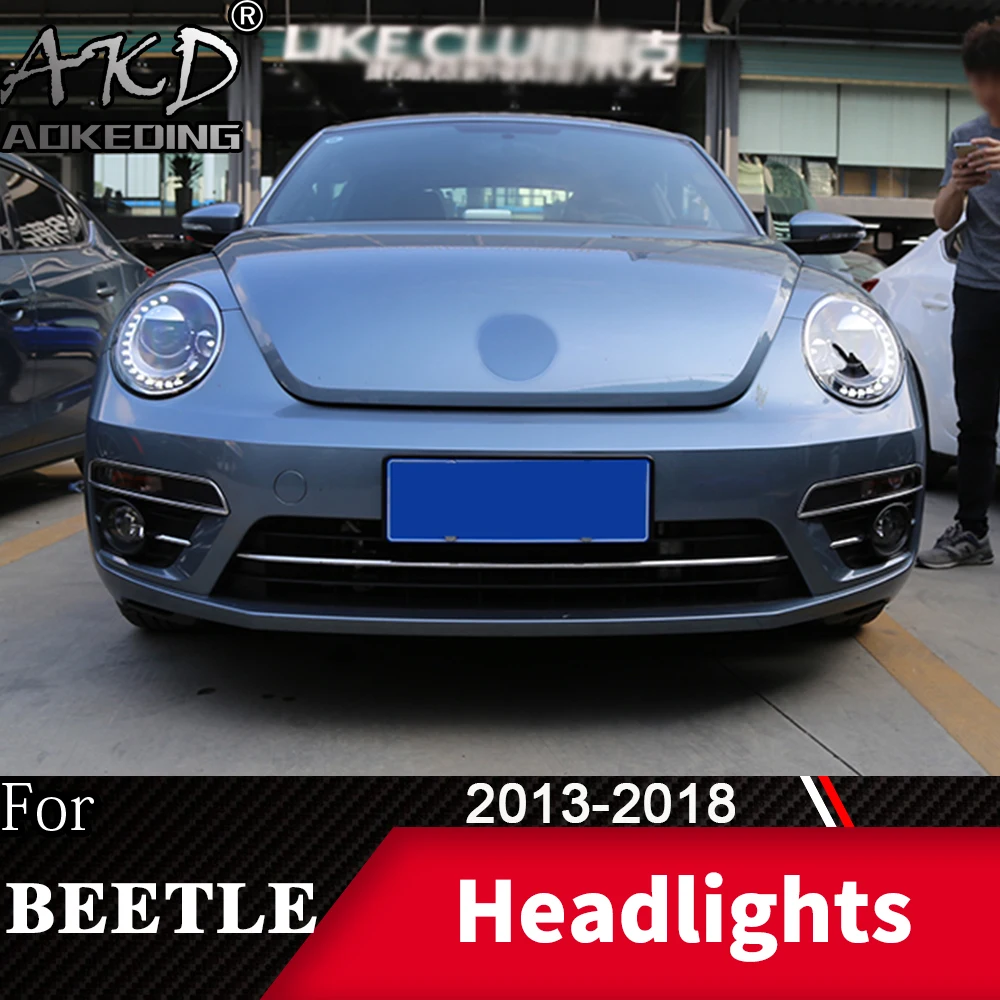 Передняя фара для автомобиля VW Beetle 2013- Жук головной светильник s туман светильник s дневные ходовые светильник DRL H7 светодиодный Bi ксеноновые лампы для вагонетки с противовесом