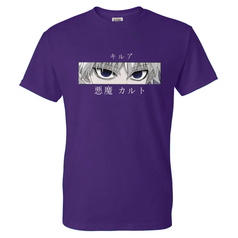 Классическая мужская футболка с манга Hunter X мягкая хлопковая Футболка Killua Zoldyck Devil