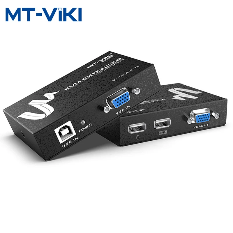 MT-VIKI 100M KVM Extension Amplifier Keyboard Mouse Video Repeater Adapter VGA USB Extender via UTP CAT5e/CAT6 RJ45 LAN Cable