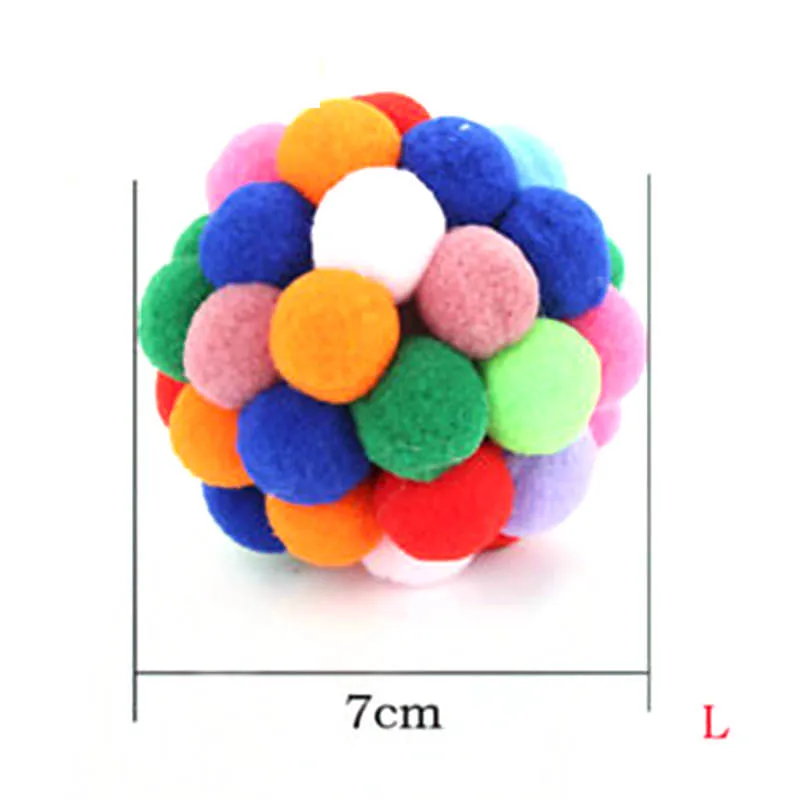 Pet Cat Toy Colorful Handmade Bells Bouncy Ball Built-in Catnip Interactive Bell Toy for Cats Kittens Fun Interaction Plush Toys