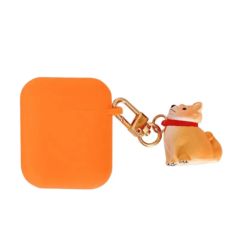 

Cute Puppy Headphone Case Silicone Protective Cover for AirPods 2 with Keychain