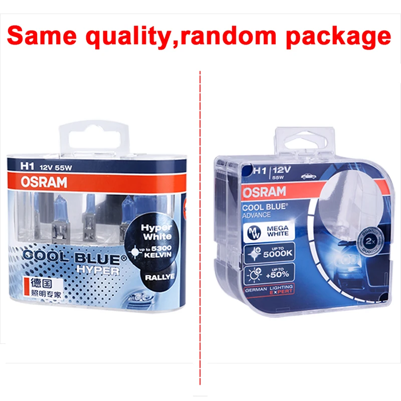 Галогенные лампы OSRAM H1 H3 H7 Светодиодный H4 дальний и ближний свет 5000K очень белый 12В комплект автомобильных фар H9 H11 противотуманнае фары HB3 HB4 9005 9006 9003
