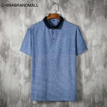 

2020 Men Plus Fat Plus Size Leisure Lapel Printing Short Sleeve T Shirt