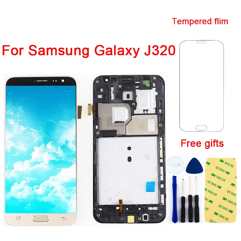 Продажа Для samsung Galaxy J3 2016 ЖК дисплей сенсорный экран j320 J320A J320F ЖК дисплей J320M J320FN J320H ЖК дисплей Дисплей кодирующий преобразователь сенсорного экрана ...