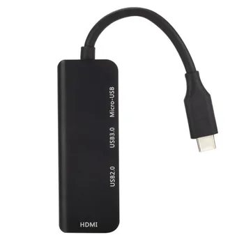 

4 In1 Usb Type C Hub Aluminium Alloy Usb 3.0 Hub Port Usb C Adapter Computer Accessories Wholesale (4 usb3.0 and 1 microusb)