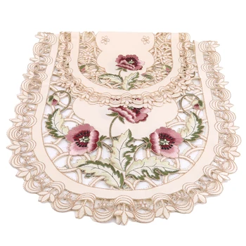 

Flower Style Round Table Cloth Pastoral Polyester Tablecloth Oilproof Decorative Elegant Waterproof Fabric Table Cover