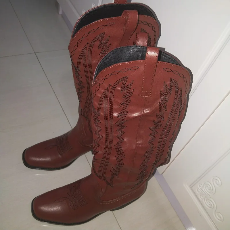 Новинка; сапоги до колена; laarzen dames botas mujer invierno; ; ковбойские сапоги для женщин