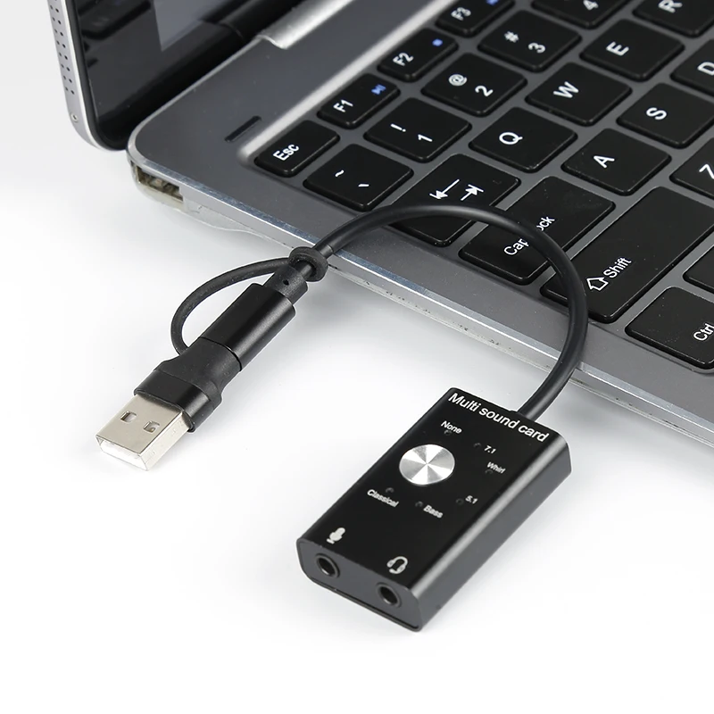 Внешняя звуковая карта USB 2 0 аудио концентратор с разъемом 3 5 мм и микрофоном