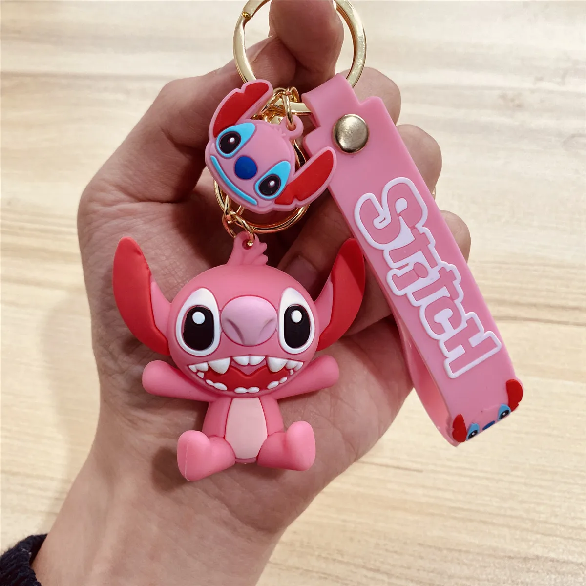 Disney Stitch Keychain Variety of Cartoon Lilo & Stitch Cute Doll Keyring Fashion Couple Bag Ornament Key Chain Car Pendant Gift