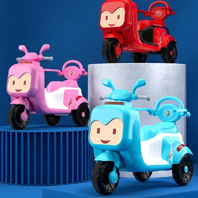 Children'S Electric Car Electric Motorcycle Tricycle Charging Music Light 1-6years Child Toy Car Kids'S Ride-On Toys Kidsscooter 2
