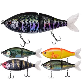 

5Pcs Swim Bait Obese Joint Hunter 150mm 56g 2-section THUNDER JERK BAIT Multi-Jointed Sinking Fishing Hard Lures with Soft Tail