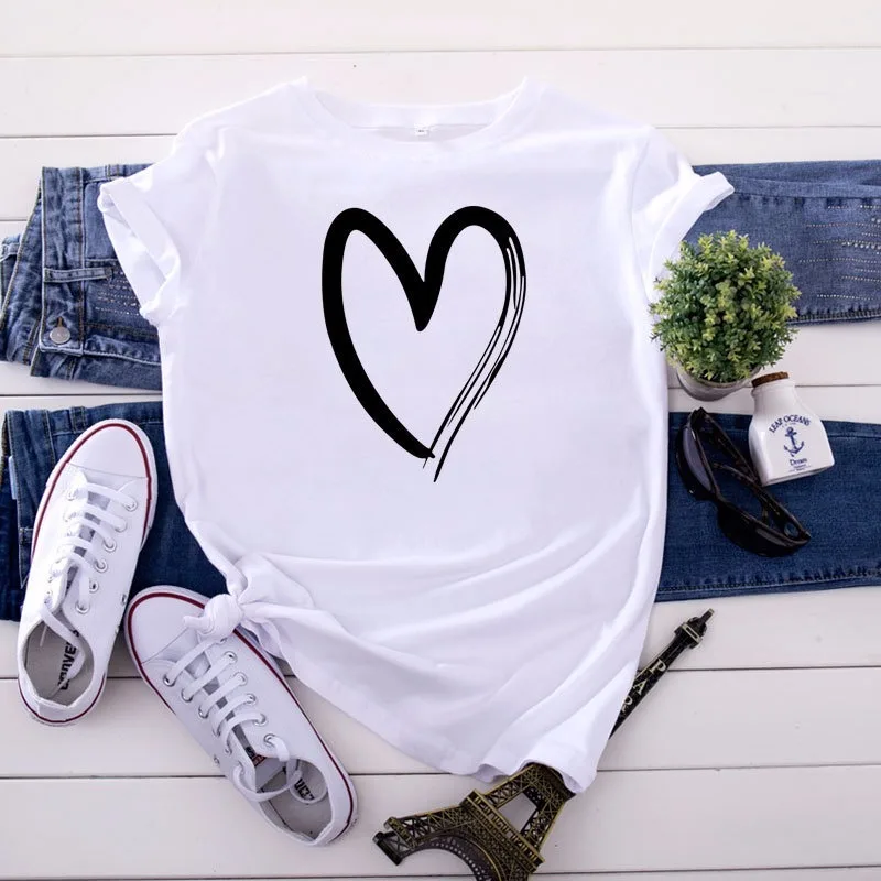 

2020 New Women's T-shirts Harajuku Summer Top Female T-shirt 90s Streetwear Casual Simple O-Neck Ladies Tees Tops Shirts