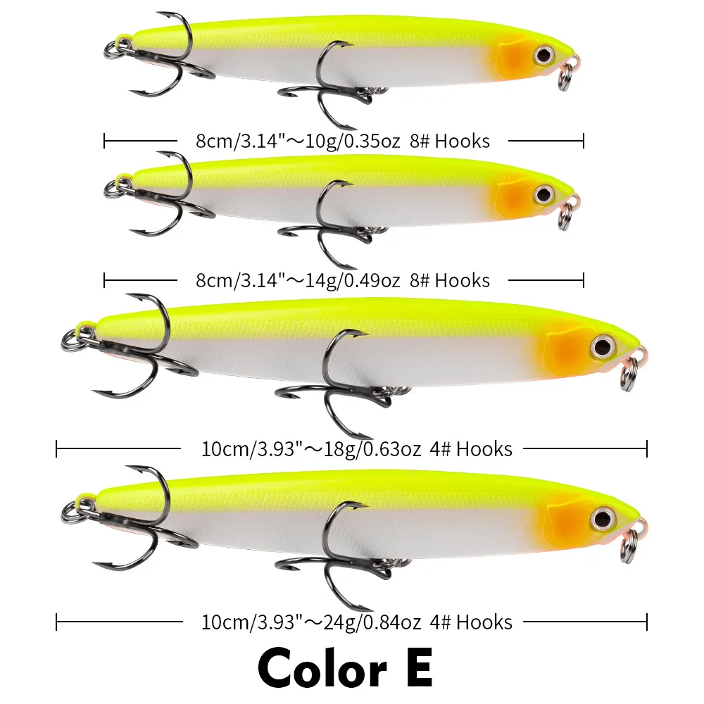 Bleistift sinkender Angelköder, Bass, hochwertige Tackle-Köder, harter Köder, lebensechter Minnow-Köder für Süßwasser, Salzwasser, 10/14/18/24 g – Detail 12