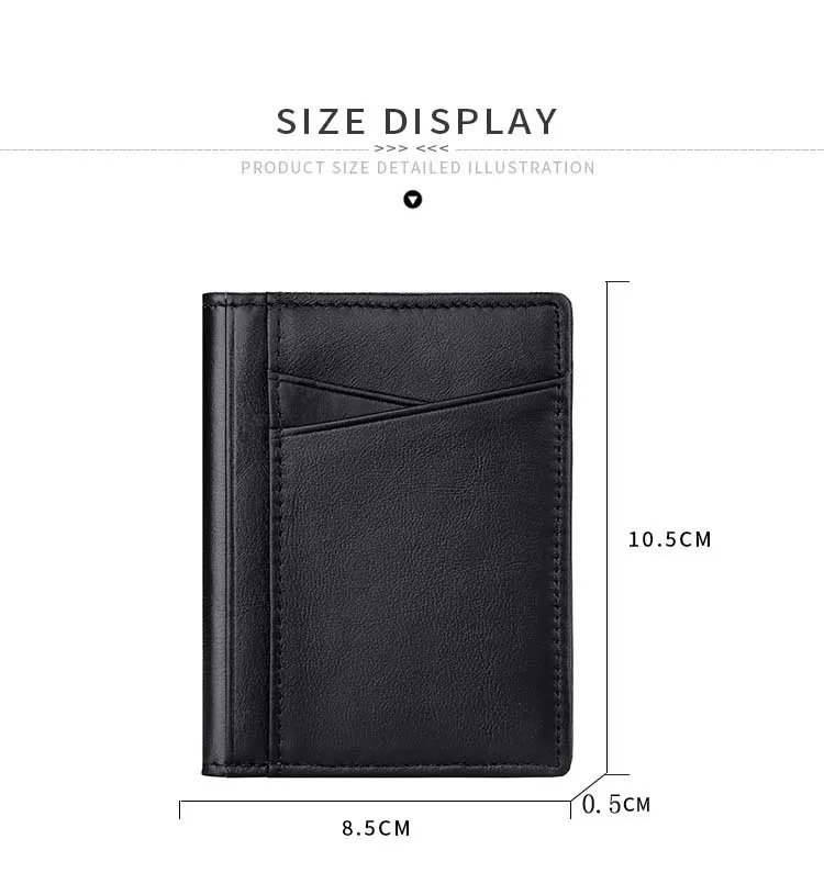 Men Minimalist Slim Card Holder Genuine Leather Card Wallet Slim Line Ultra Thin Mini Small Rfid Passport Id Card Holder Male