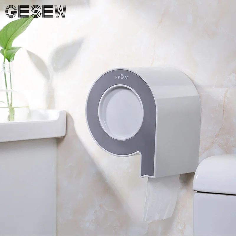 

GESEW Toilet Paper Holder Wall-mounted Storage Box Waterproof Hygienic Paper Dispenser Tissue Box Bathroom Accessories Set