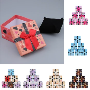 

6pcs Cardboard Paper Bowknot Jewelry Gift Box Watch Ring Storage Cases