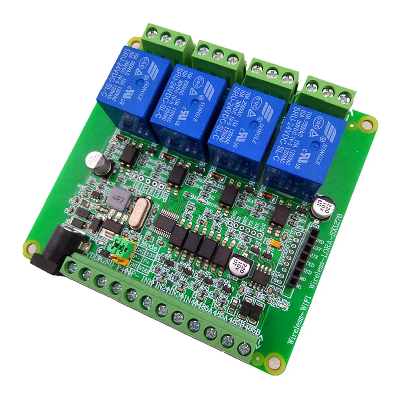 12 В 24 в 4 канала релейный модуль Modbus RTU источник питания wifi LORA 3 км/8 км