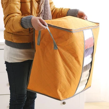 

Portable Non-woven Space Saving Clothes Quilt Blanket Storage Bag Box Organizer underbed storage foldable clothes storage bag