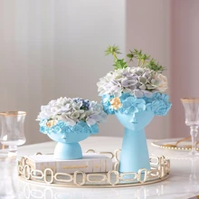 Хижина оригинальность смолы Портрет Искусство Ваза орнамент гостиной Цветочная композиция сушеные цветы костюм мягкая установка метр