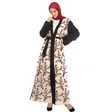 Цветочный Дубай абаи кимоно хиджаб мусульманское платье турецкая исламская одежда Абая для женщин кафтан халат ислам намаз эльбисе