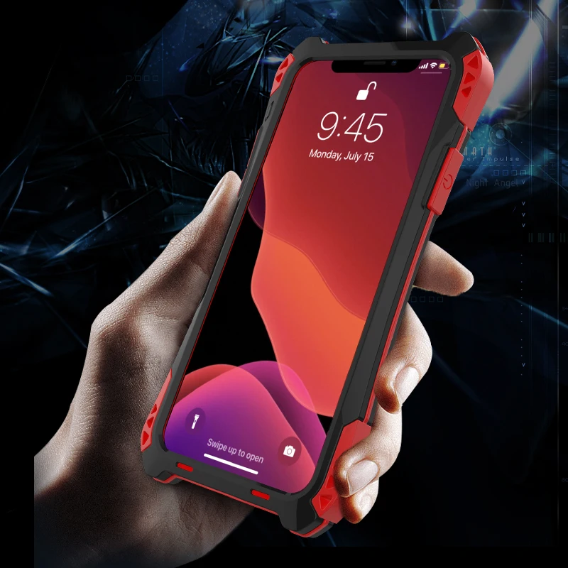 360 Защитный чехол для iphone 11 Pro MAX роскошный ударопрочный металлический силиконовый бронированный прозрачное стеклянное покрытие для iphone 11 Pro Жесткий ТПУ