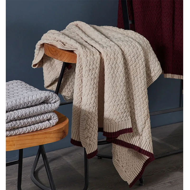 Хлопковое шерстяное вязаное бархатное одеяло высокого качества из овечьей шерсти, зимнее теплое шерстяное одеяло для дивана, покрывало для кровати, вязаное одеяло для путешествий