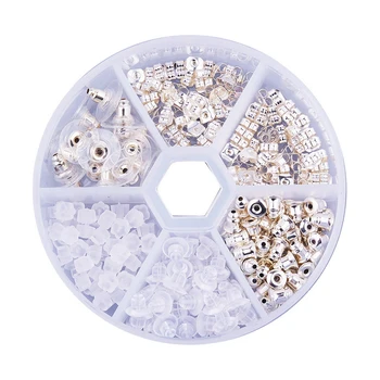

260pcs Ear Stud Accessories Jewelry Making Safety Practical Findings Universal Stoppers DIY Earnut Sets Earring Backs Portable