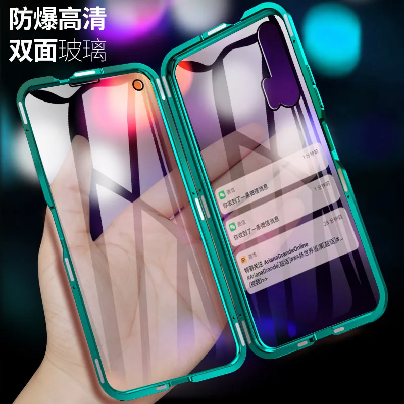 

For Huawei Honor 9X Pro Magnetic Case Front+Back Double-sided Tempered Glass Case for Huawei y9 honor 10 lite play v10 8X Max 20