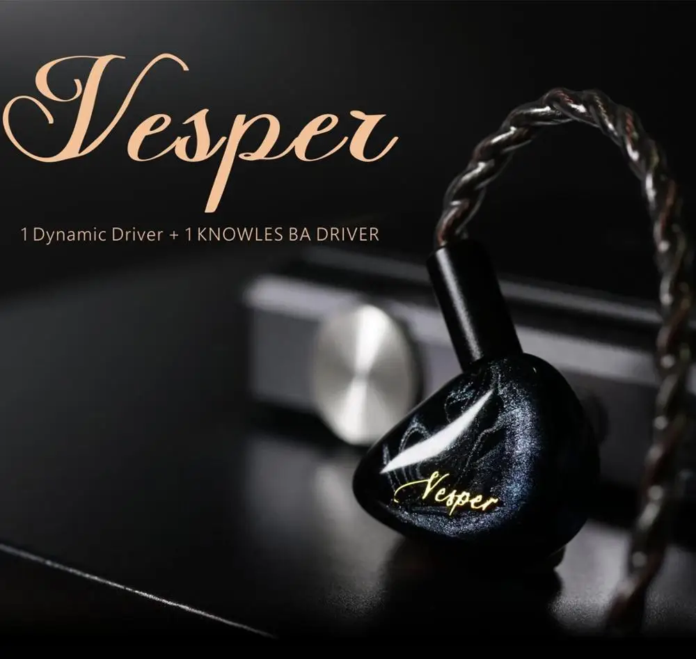 QOA Vesper 1BA+1DD Hybrid Driver Headphone HIFI DJ