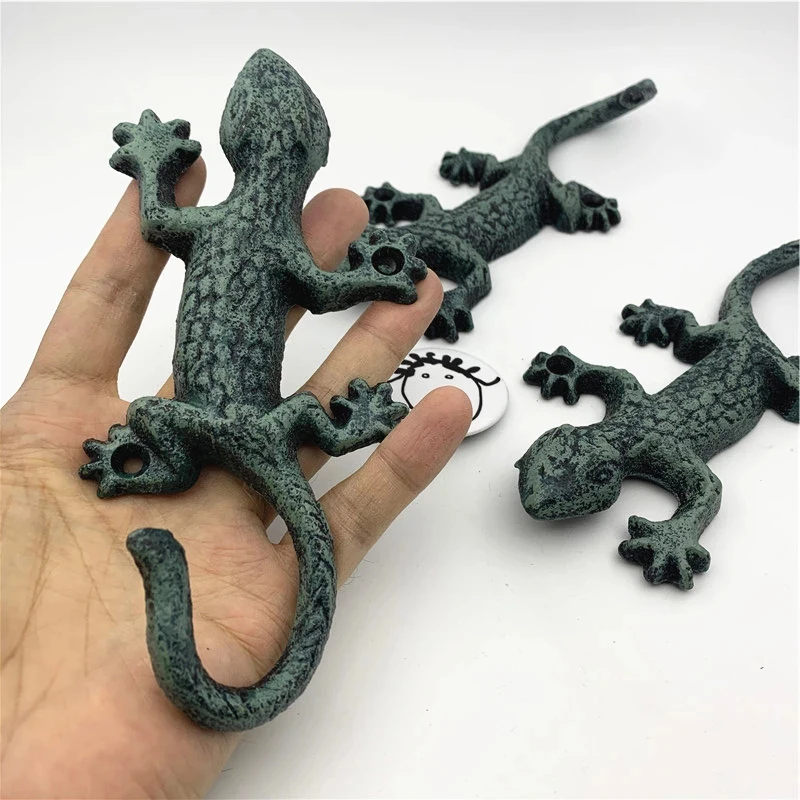Искусственный кованый железный крючок Gecko многофункциональные настенные