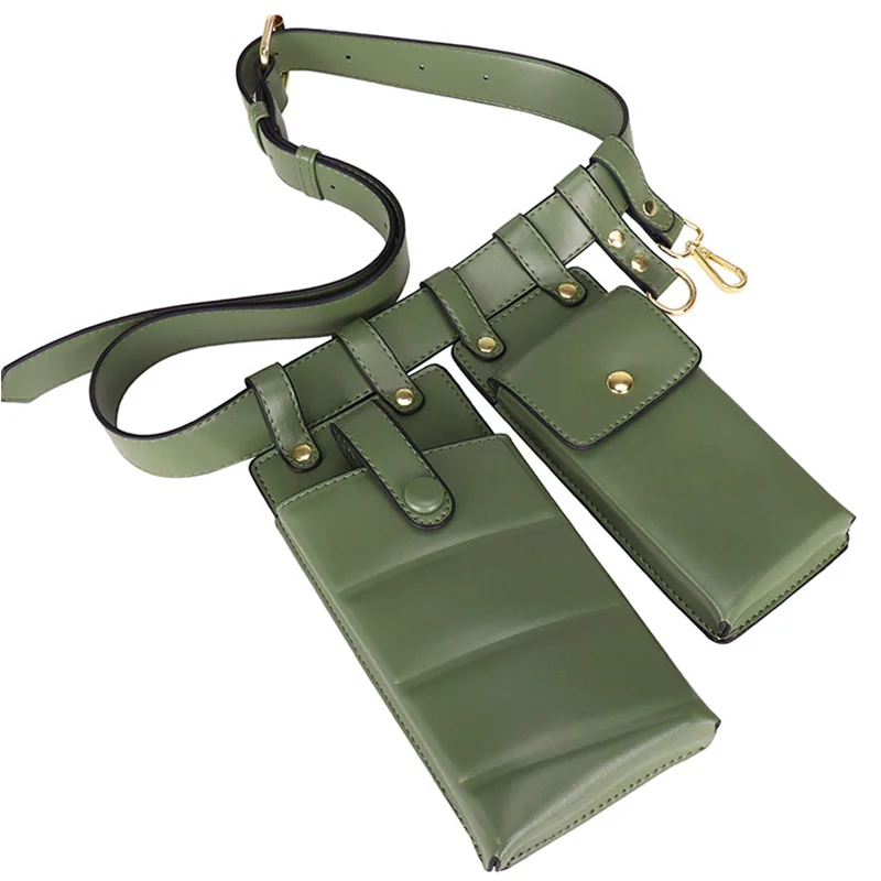 

Belt Chest Bag New Retro Multifunction Shoulder Messenger Bag Fashion Mobile Phone Purse Green