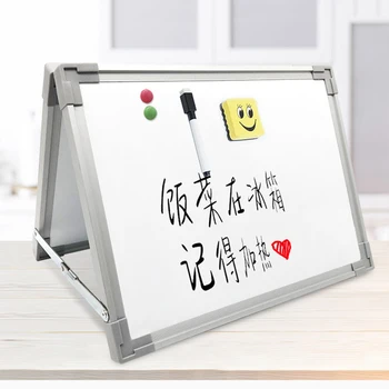 

Double Side Whiteboard Mini Drawing White board Office School Writing Board with Pen Magnets Buttons Kids Message Drawing Board