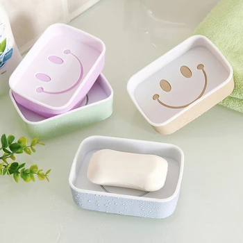 

Bathroom Plastic Bamboo Soap Box Holder Dish Portable Toilet Shower Tray Draining Rack Storage Plate Tray Case Gadgets Container