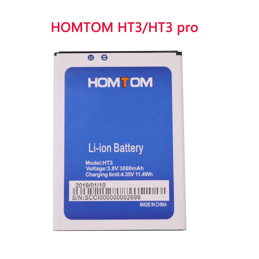 

New 3000mAh Battery For HOMTOM HT3 Battery For HOMTOM HT3 Pro Bateria Accumulator Replacement Cell Phone Batteries