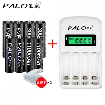 

Smart battery charger with LCD display for AA/AAA battery+4pcs AAA 1100mah+4pcs AA 3000mah batteria battery rechargeable battery